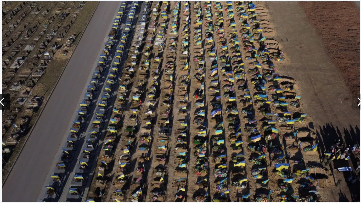 Ukrainian military cemetery in Kharkiv December 2022